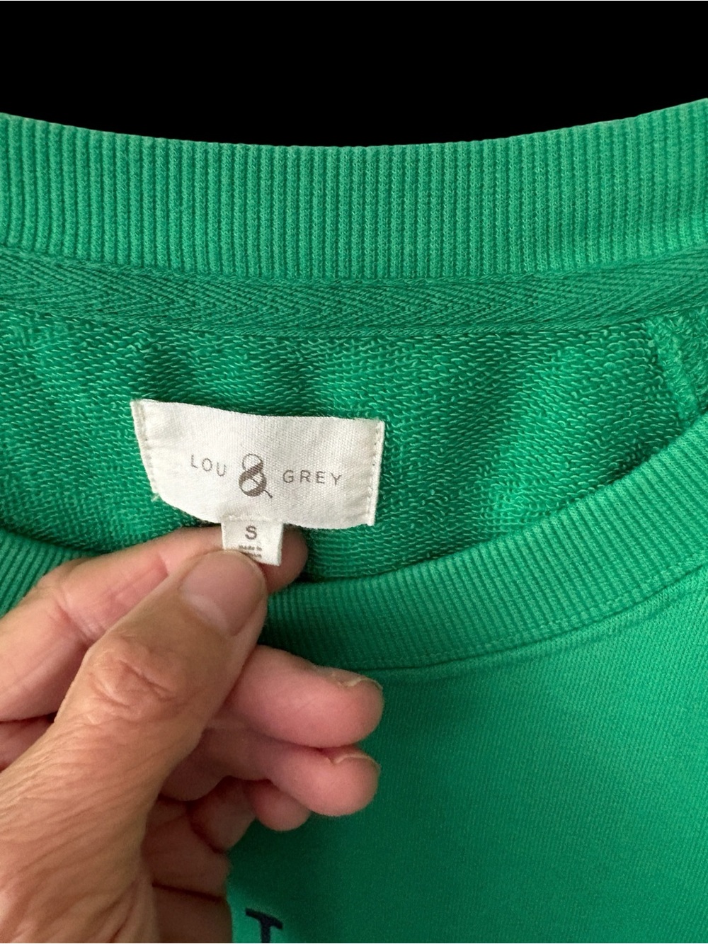 Lou & Grey Emerald Green Tennis Graphic Sweatshirt - Picture 3 of 4